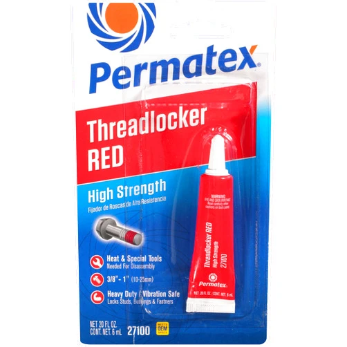 Permatex 27100 High Strength Threadlocker Red, 6 ml