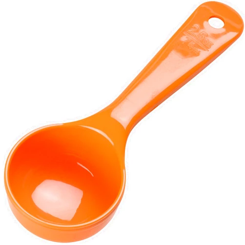 Carlisle FoodService Products CFS 492524 Solid Short Handle Portion Control Spoon, 2.5 oz, Orange