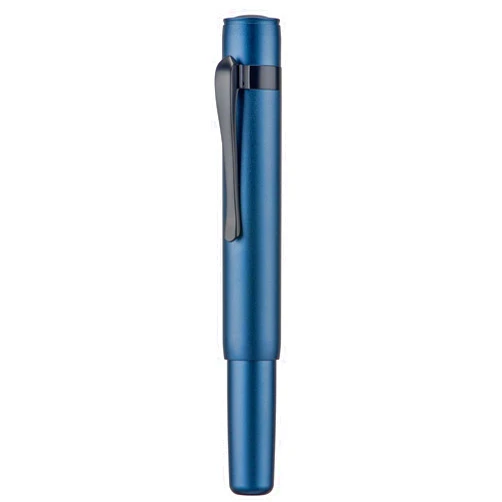 HONG DIAN M2 Black Forest Mini Fountain Pen, Medium Soft Nib & Sleek Shape Aluminium Short Pocket Travel Pen (Midnight Blue)