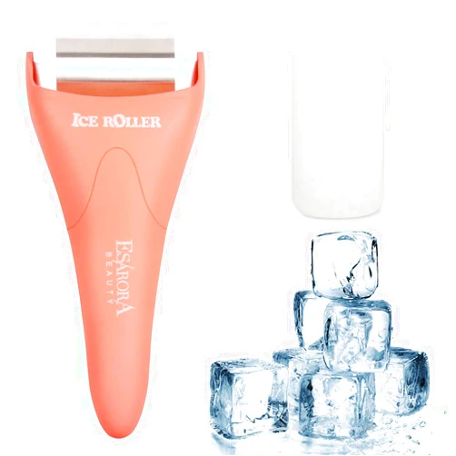 ESARORA Ice Roller, Ice Roller for Face & Eye, Puffiness, Migraine, Pain Relief and Minor Injury, Skin Care Products with 2 Roller (1 Plastic Roller & 1 Stainless Steel Roller)
