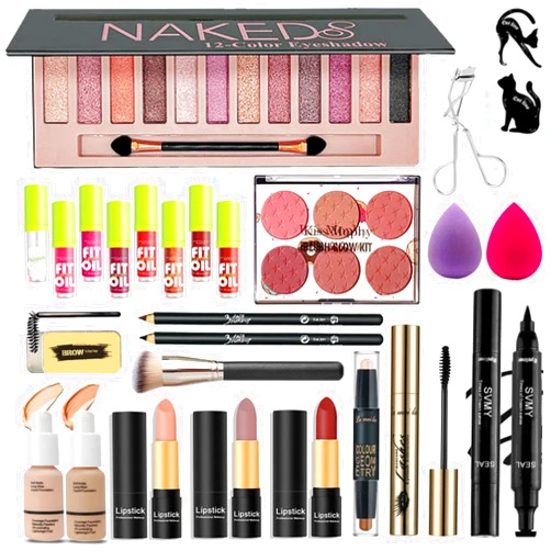 RevoNext 28 Pcs All in One Full Makeup Kit for Women, Makeup Set for Women&Beginner,Eyeshadow, Foundation, Lipsticks, Eyeliner, Mascara, Brow Soap Make Up Gift Set for Women Teen Makeup Kit For Girl
