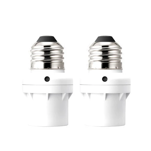 DEWENWILS Light Sensor Socket for Light Fixtures, Automatic Dusk to Dawn Light Bulb Sockets, Compatible with Incandescent/CFL/LED/Halogen Bulbs, 2 Pack