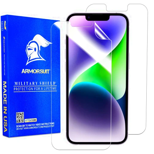 ArmorSuit 2 Pack for iPhone 14 / iPhone 13/13 Pro Screen Protector Case Friendly MilitaryShield HD Clear Film - Made in the USA