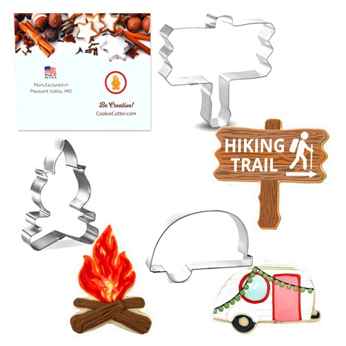 Foose Camping Cookie Cutter Set 3 Pc - Foose Cookie Cutters - USA Tin Plated Steel