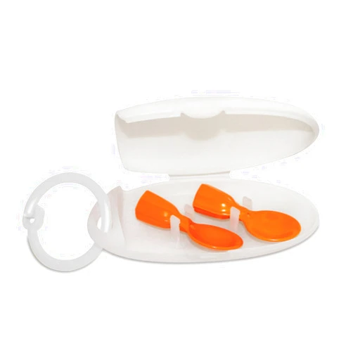 Infantino Couple a Spoons, Baby Food Pouch Toppers with Travel Case, No-Leak Spoons for Baby Puree Food, 2-Pack