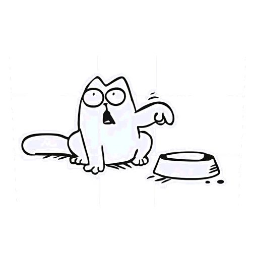 Polcatay Fuel Cap Sticker, Hungry Simons Cat and Empty Bowl Funny Decals, Waterproof Self-Adhesive Car Body Decoration Accessories for Pet Lovers, for Most Cars Home Laptops (Black #R)
