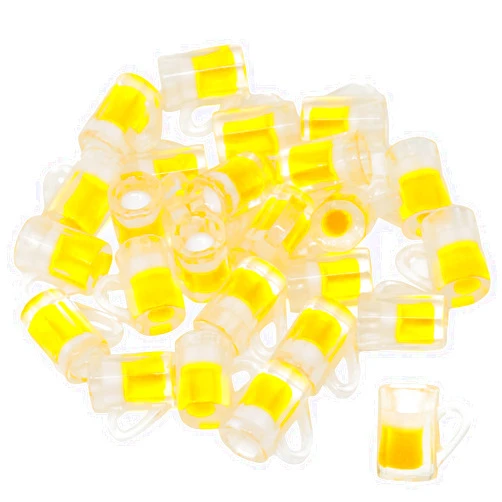 Honbay 24PCS Plastic Dollhouse Miniature Beer Cup Artificial Mini Resin Drink Mug Charms Pendant Tableware Cup Hanging Ornament for Necklace Earring Bracelet Keychain Jewelry Making or DIY Craft
