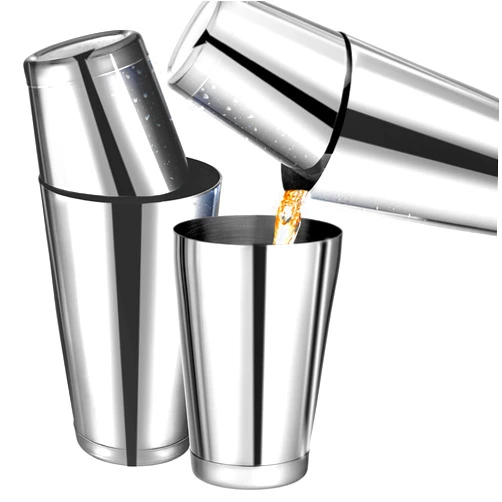 Stock Your Home (2 Pack) Boston Cocktail Shaker, Drink Mixing Set (18oz & 24oz) Weighted Stainless Steel Shaker Tins, Cocktail & Martini Mixed Drink Shakers, Essential & Professional Bar Tools For Bartending