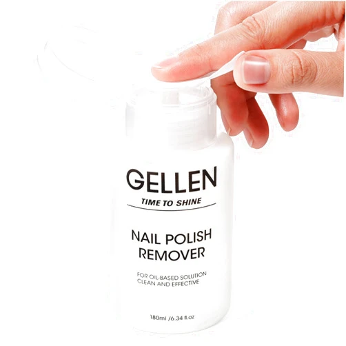 Gellen Nail Polish Remover, Non Acetone Nail Polish Remover for Quick Dry Nail Polishes, Gentle Polish Remover Pump, Ultra-Powerful Clear Fingernail Polish Remover, 6.34 Fl Oz