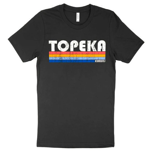 70s 80s Vintage Style Topeka, Kansas T-shirt, Retro Topeka KS Shirt, Retro Mens Womens T-Shirts
