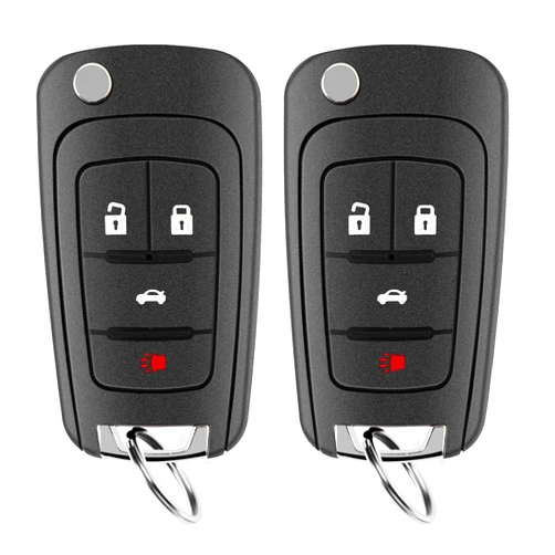 REMOTEAGO fits for Keyless Entry Remote Uncut Flip Key Fob Chevrolet Cruze 2011-2016 Chevy Equinox Camaro 2010-2019 Buick Lacrosse Regal 2010-2016 FCCID: OHT01060512 13504206 (Pack of 2)