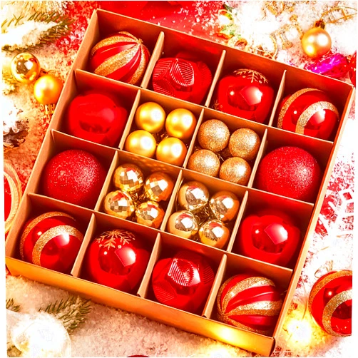 Bofeifs 44Pcs Christmas Balls Ornaments for Xmas: Christmas Tree Decorations Hanging Baubles for Home Party Holiday Wedding Tree Decorations Xmas Gifts (Red & Gold)