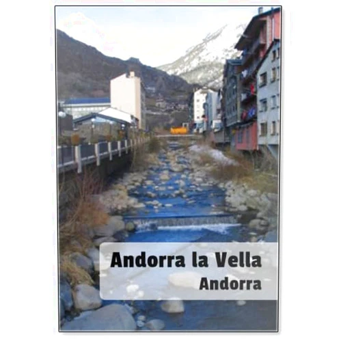 Photomagnet Andorra La Vella, Capital De Andorra, Elpais De Los Pirineos Design 1, Fridge Magnet
