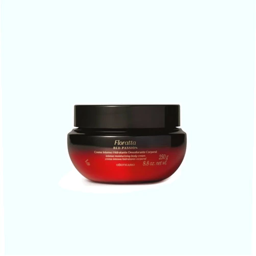 O BOTICARIO Floratta Red Passion Body Cream, Luxurious Hydration with Bold Floral & Amber Fragrance, Fast-Absorbing Moisturizer, 8.8 Ounce (250g)