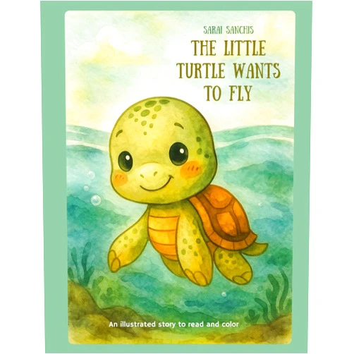 Sarai Sanchis Mira The Little Turtle Wants to Fly: The Adventures of Tina: Read and Color (Las historias de la clase de arte)
