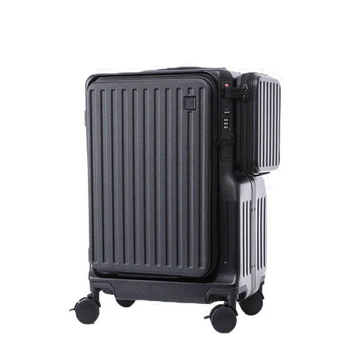 ZMY Carry On Luggage, PC Hardside Travel Suitcas with Spinner Wheels, Hard Shell Suitcase Expandable Luggage with USB Port (Black, Carry-On 20-Inch)