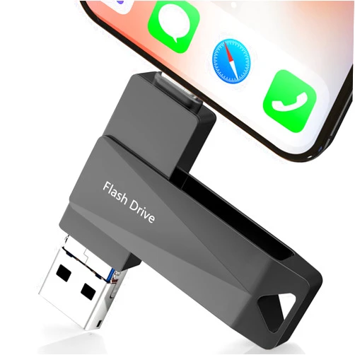 Qainerly 512GB Photo Stick for iPhone, Qainerly USB Flash Drive for iPhone 10 11 12 13 14 15 and More, 4 in 1 Memory Stick for Photos and Videos Transfer Storage, iPhone/iPad/PC/Android(Black)