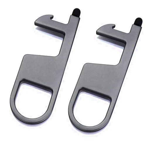 Mogix Pro Clean Key Door Opener (Pack of 2) – Contactless Hook Accessory for Opening Handles – Push Button, Stylus & Bottle Opener - Pocket-Size Utility Tool for Safety and Hygiene