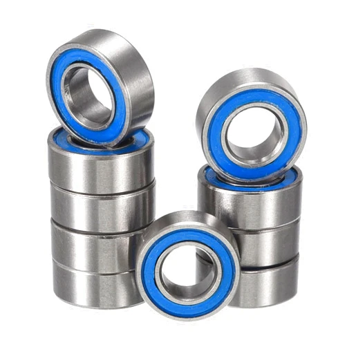 HIPICCO MR105-2RS Deep Groove Ball Bearings, ID 5mm x OD 10mm x Width 4mm Miniature Bearings, Double Rubber Sealed Ball Bearing Pre-Lubricated Chrome Steel Blue Z2 Lever 10pcs