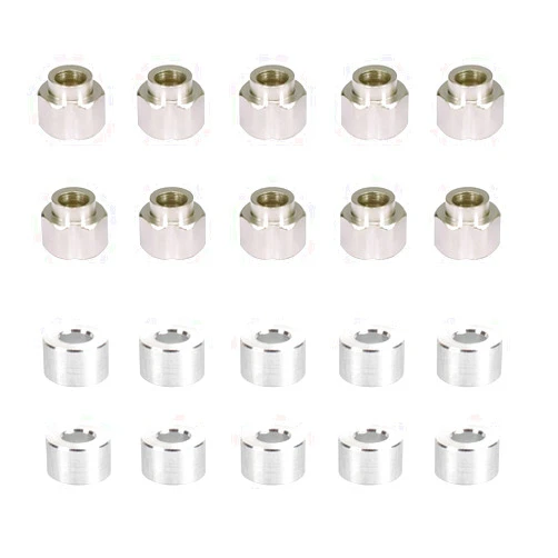 Befenybay 10PCS Hexagonal Eccentric Column, 10PCS Round Column, Height 6mm Inner Hole 5mm for V Wheel 3D Printer Parts (Eccentric Column 6mm Height)