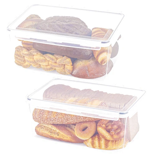 Tiawudi 2 Pack Large Bread Box for Kitchen Countertop, Airtight Bread Storage Container for Homemade Bread and Bakery Loaf, Plastic Bread Keeper, 11.6 Qt / 11L Each