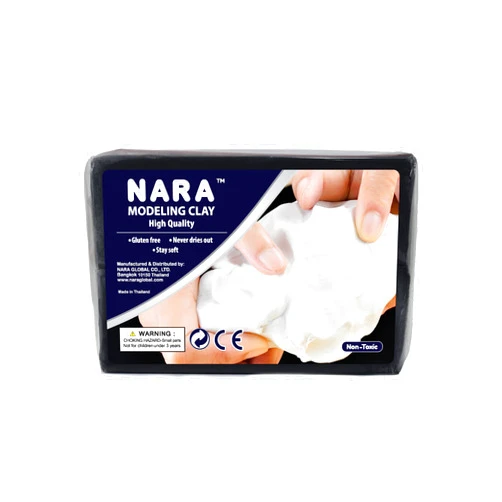 NARA Modeling Clay, 1 Color, 1 Block, 906g (2 lbs.) (Grey) - Non-Toxic, Plasticine Modeling Clay, Great for Beginners to Professional Artists, Non-Hardening, Perfect for Arts and Crafts Projects