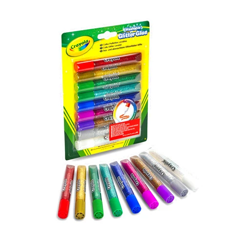 Crayola Washable Glitter Glue Pens, 9 Count, Colors may vary