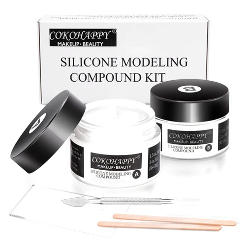 COKOHAPPY Platinum Silicone Modeling Compound Kit for Halloween Wound Scar Prosthetic SFX Makeup for Theater and Cosplay, 3oz Kit with accessories