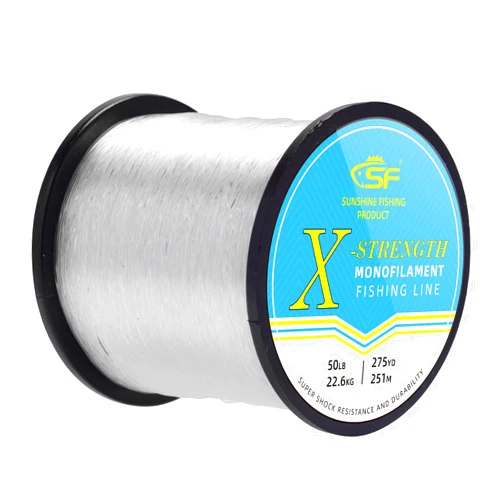 SF Monofilament Fishing Line Premium Spool X-Strong Mono Nylon Material Leader Line for Saltwater Freshwater 8/10/12/15/20/25/30/40/50/60/80/100LB