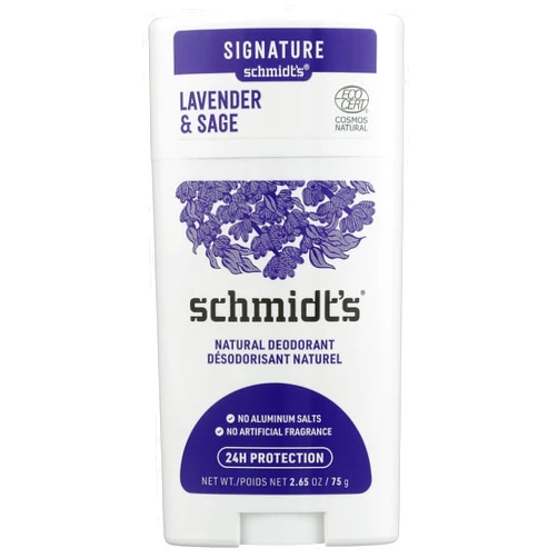 Schmidt's Aluminum Free Natural Deodorant for Women and Men, Lavender and Sage with 24 Hour Odor Protection, Vegan, Cruelty Free, 2.65 Oz