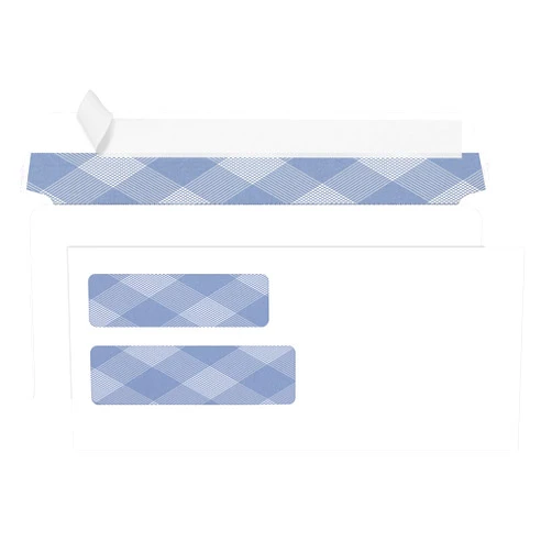 PANDRI 500#10 Double Window Security Envelopes, PANDRI NO.10 Self-Seal Window Envelopes Designed for QuickBooks Invoices, Business Statements & Documents - Number 10 Size 4 1/8 Inch X 9 1/2 Inch - 24 LB