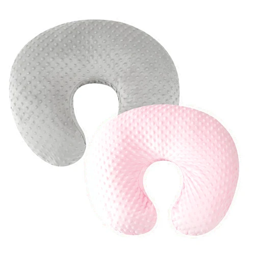 Bilokonda Dot Nursing Pillow Cover Set 2 Pack Nursing Pillow Slipcovers, Ultra Soft Compatible with Boppy Pillow,Standard Pillow for Baby Boy Girl Grey and Pink
