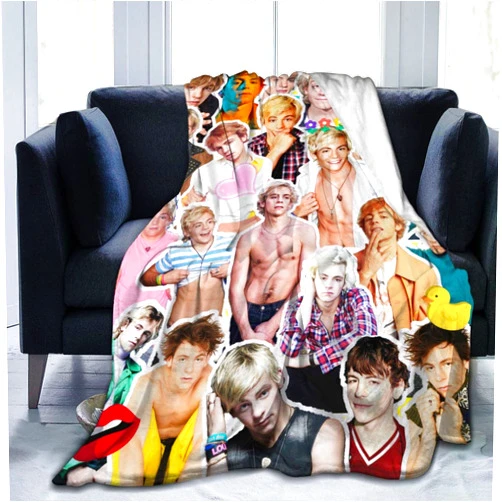 Vixenique Blanket Ross Lynch Soft and Comfortable Warm Fleece Throw Blankets Gift for Sofa Bedroom car Decoration Office Knee pad Bed Camp Beach All Season