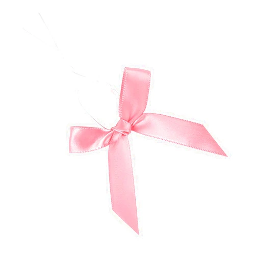 AKLVBL Ribbon Bows, 100 Pack Pink Satin Gift Wrap for Treat Bags, Bakery Candy Bags and Package Decorating, Ideal for Multiple Occasions