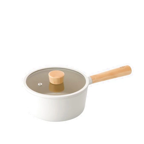FIKA NEOFLAM FIKA 1.7QT Nonstick Sauce Pan for Stovetops and Induction, Wood Handle and Glass Lid, Made in Korea (7