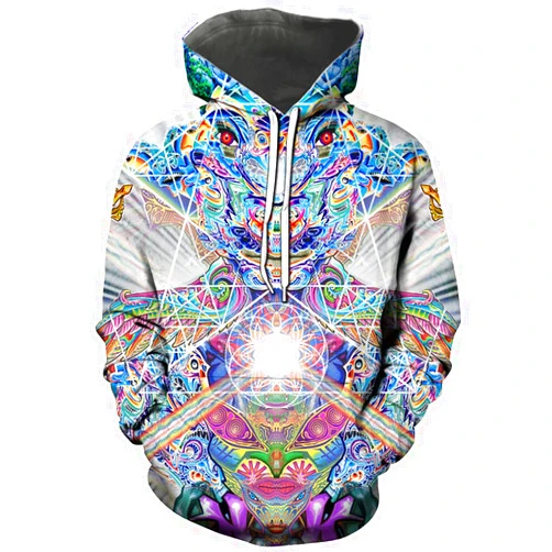 Hisayhe Men Women Novelty Pullover Hoodies Trippy 3D Printed Sweatshirt