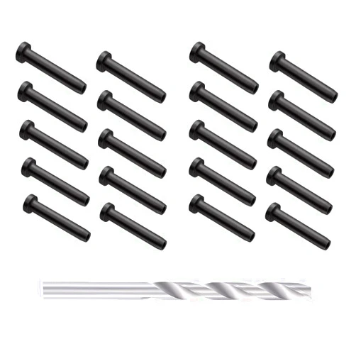 RiaYer 20 Pack Black Stemball Swage Dead End Invisible Cable Railing Kit Terminal for 1/8