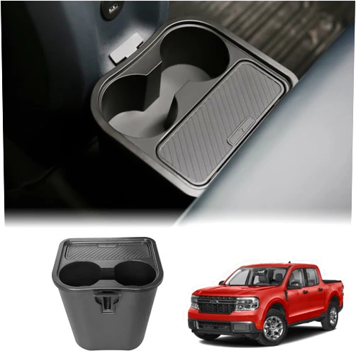 Mabett Trash Can for Ford Maverick 2024 2023 2022, Multi-Function Maverick Accessories, Trash Bin with Cup Holder, Extra Rear Storage Box