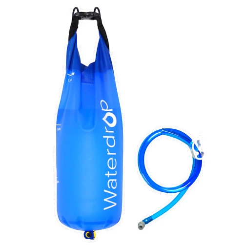 Waterdrop Gravity Water Bag for Camping, Travel, Backpacking, Hiking and Emergency, Compatible with Water Filter Straw, Flex Foldable, 1.5 Gal Bag