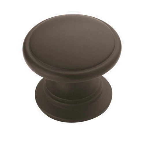 Amerock | Cabinet Knob | Matte Black | 1-1/4 inch (32 mm) Diameter | Ravino | 1 Pack | Drawer Knob | Cabinet Hardware