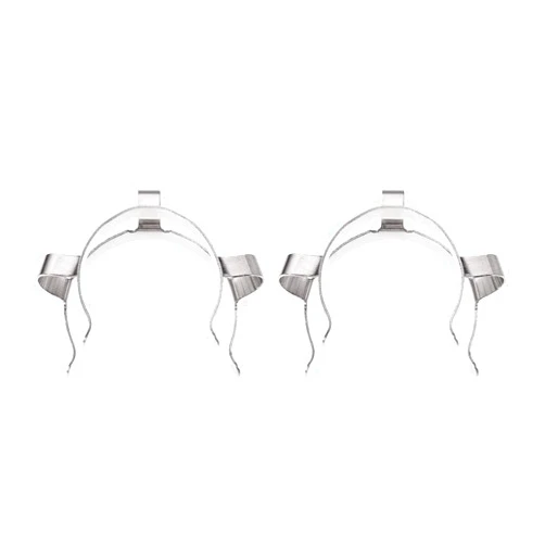 uxcell Joint Clip Lab Clamp Mounting Clips for 34mm Glass Taper Joints Laboratory Connector Silver Tone 2Pcs