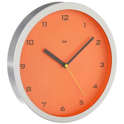 Bai 834.GT Designer Wall Clock, Gotham Tangerine, 10