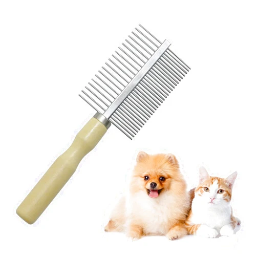 Litewoo Wooden Handle Grooming Comb for Dogs Cats Pet（Double-Sided）
