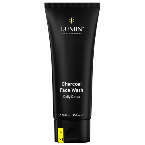 Lumin Charcoal Face Wash for Men Skincare - Daily Detox, Hydrating Face Cleanser, Removes Impurities, Exfoliates, Unclogs Pores, Controls Oil, Soothes Irritation, All Skin Types, 1 Pack