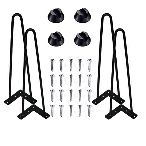 NC Heavy Duty Hairpin Legs 22 Inch Set of 4,DIY Metal Furniture Legs for Sofa/Cabinet/Nightstand etc | Diameter 3/8 inches | with Screws and 4pcs Bonus Rubber Floor Protectors (22 inches ), M249