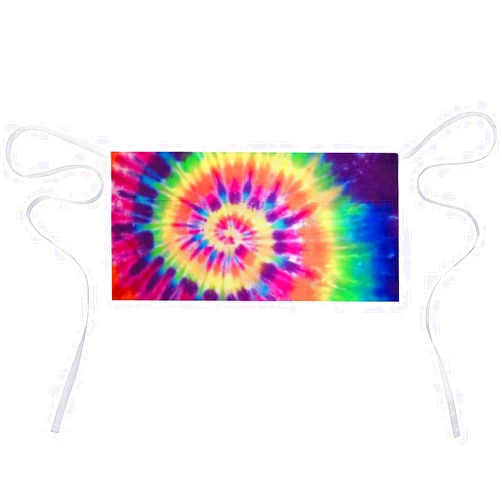 SDQFVG Tie Dye Half Waist Apron with 3 Pockets Adjustable Chef Cooking Serving with Long Strap Aprons for Women Men Kitchen Restaurant