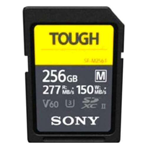 Sony TOUGH-M series SDXC UHS-II Card 256GB, V60, CL10, U3, Max R277MB/S, W150MB/S (SF-M256T/T1), Black