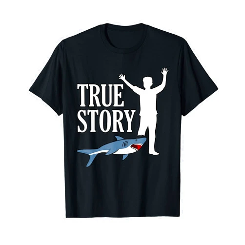 Amputation Wheelchair Prosthetic Leg Humor Graphic True Shark Story Fun Leg Amputee Prosthetic Surgery Graphic T-Shirt