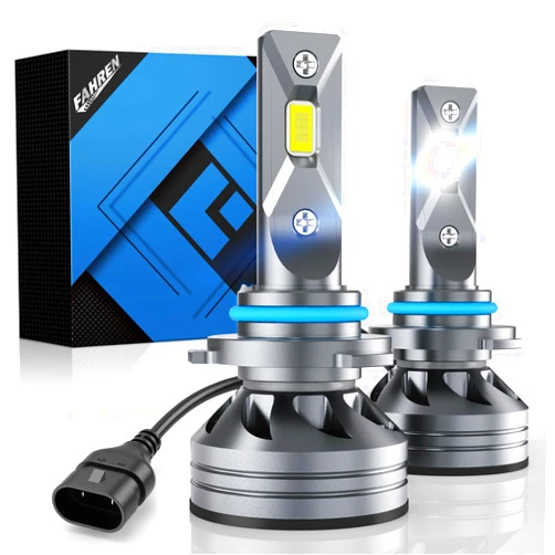 FAHREN Upgraded HB3/9005 Light Bulb, 24000LM Super Bright 6500K, 7 Years Long Service Life with Cooling Fan, Real 1:1 Size 9005 Fog Lights, CANbus-Ready Plug and Play, lP68 Waterproof, Pack of 2