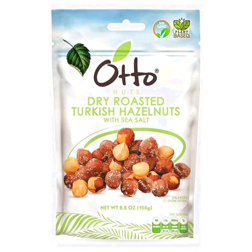 Otto Snacks Otto Nuts - Dry Roasted Turkish Hazelnuts with Sea Salt, Non-GMO Naturally Vegan Snack | 5.5 OZ with Resealable Bag